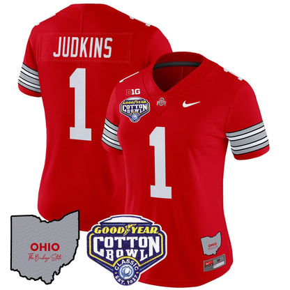 Women's OSU 'Heritage Stripe' Cotton Bowl Patch Vapor Limited Jersey - All Stitched