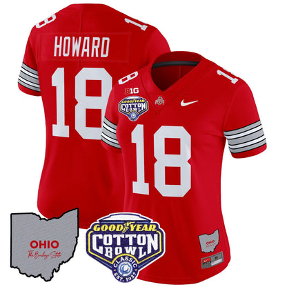 Women's OSU 'Heritage Stripe' Cotton Bowl Patch Vapor Limited Jersey - All Stitched