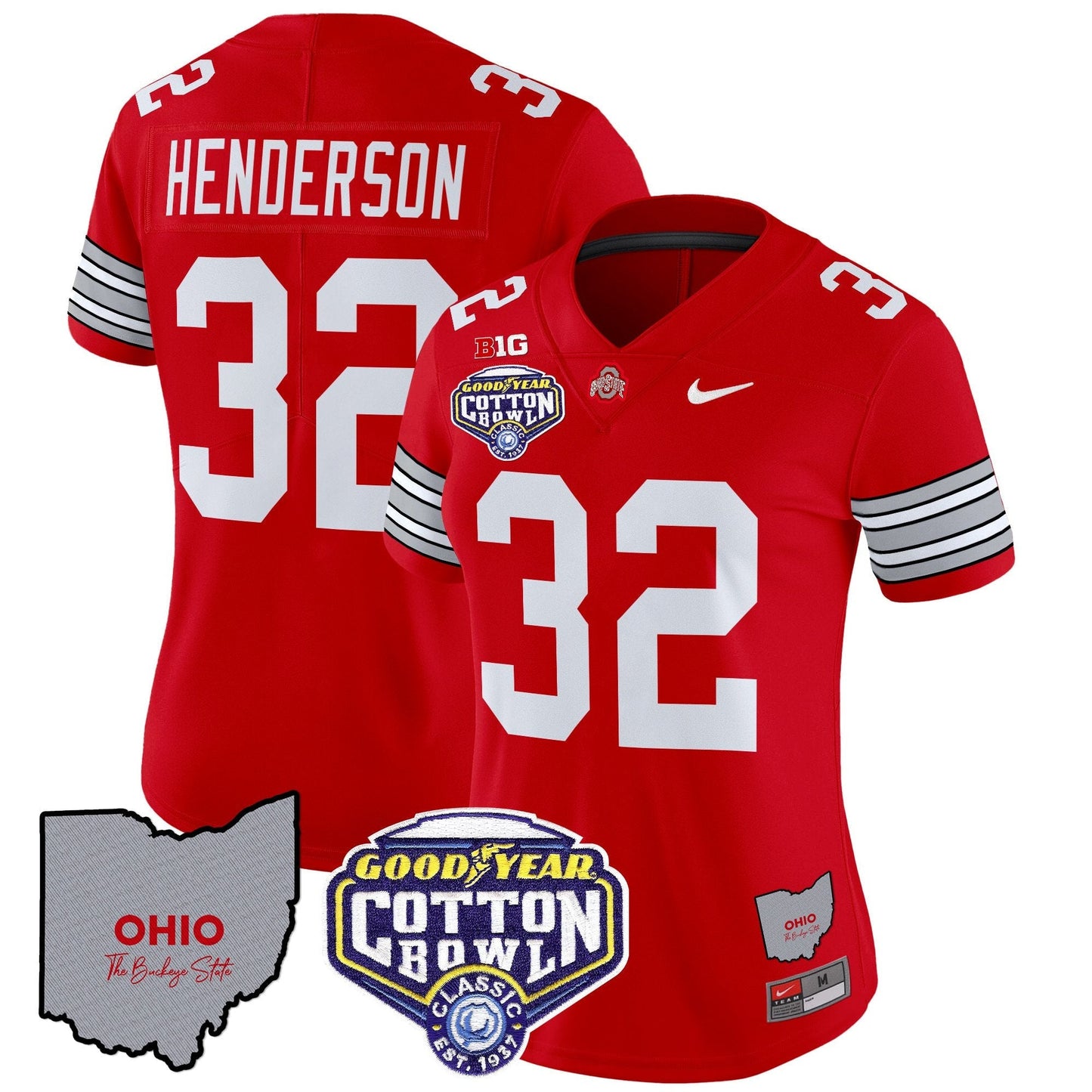 Women's OSU 'Heritage Stripe' Cotton Bowl Patch Vapor Limited Jersey - All Stitched
