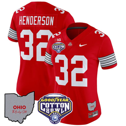 Women's OSU 'Heritage Stripe' Cotton Bowl Patch Vapor Limited Jersey - All Stitched