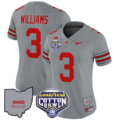 Women's OSU 'Heritage Stripe' Cotton Bowl Patch Vapor Limited Jersey - All Stitched
