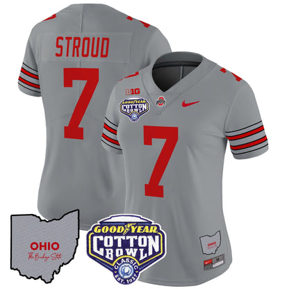 Women's OSU 'Heritage Stripe' Cotton Bowl Patch Vapor Limited Jersey - All Stitched