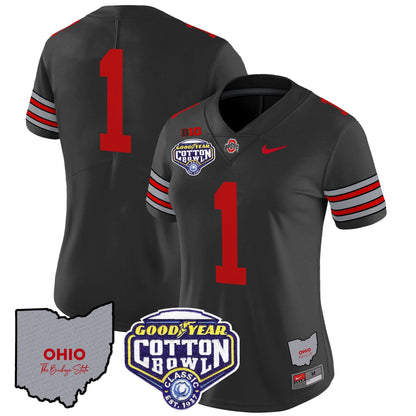 Women's OSU 'Heritage Stripe' Cotton Bowl Patch Vapor Limited Jersey - All Stitched