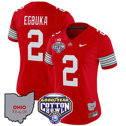 Women's OSU 'Heritage Stripe' Cotton Bowl Patch Vapor Limited Jersey - All Stitched