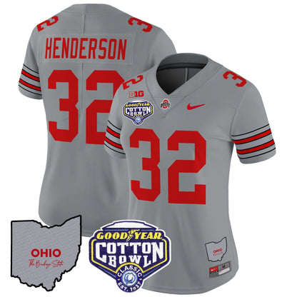 Women's OSU 'Heritage Stripe' Cotton Bowl Patch Vapor Limited Jersey - All Stitched