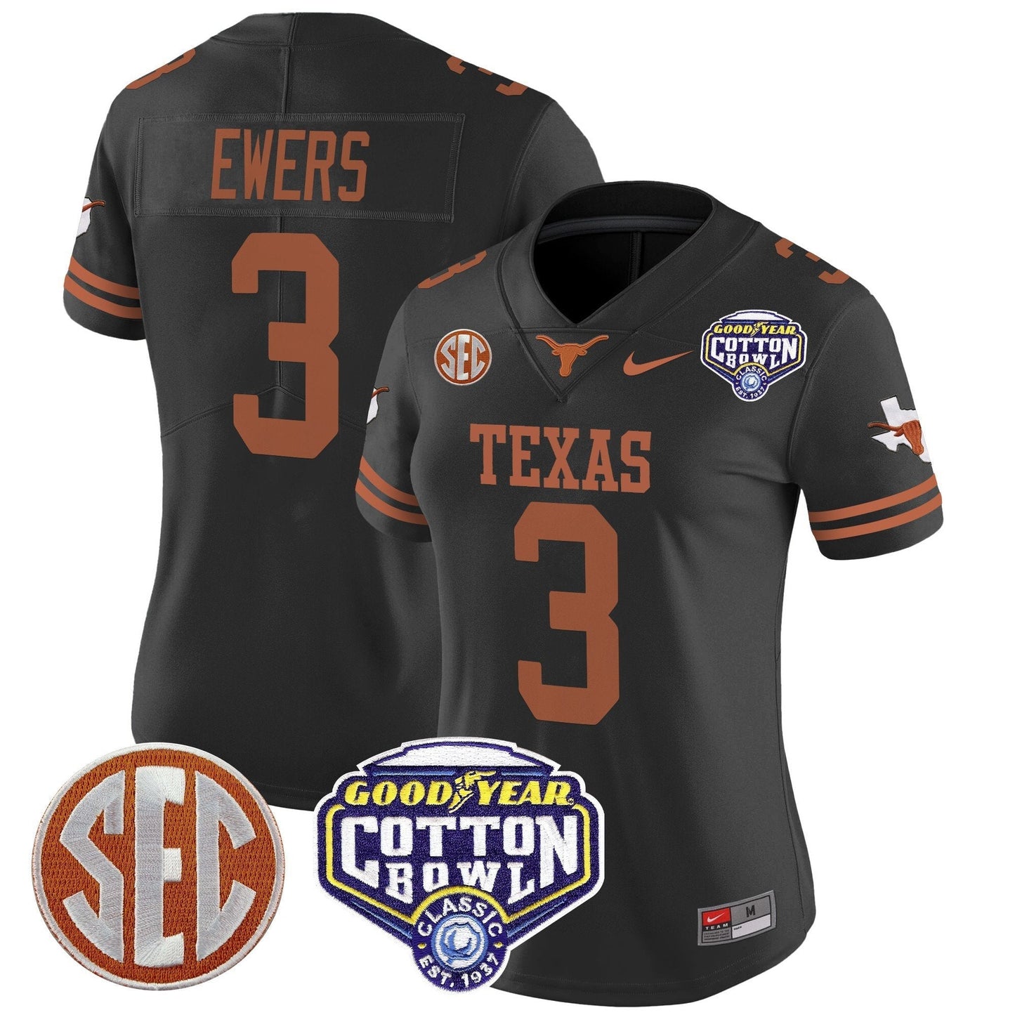 Women's TEX Cotton Bowl Patch Vapor Limited Jersey - All Stitched
