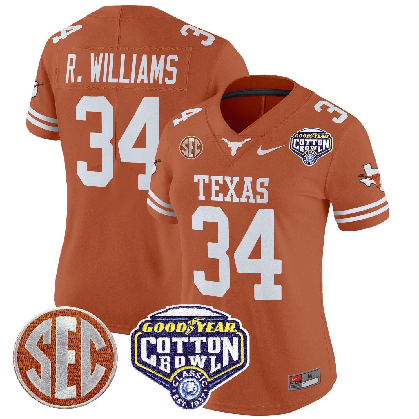 Women's TEX Cotton Bowl Patch Vapor Limited Jersey - All Stitched