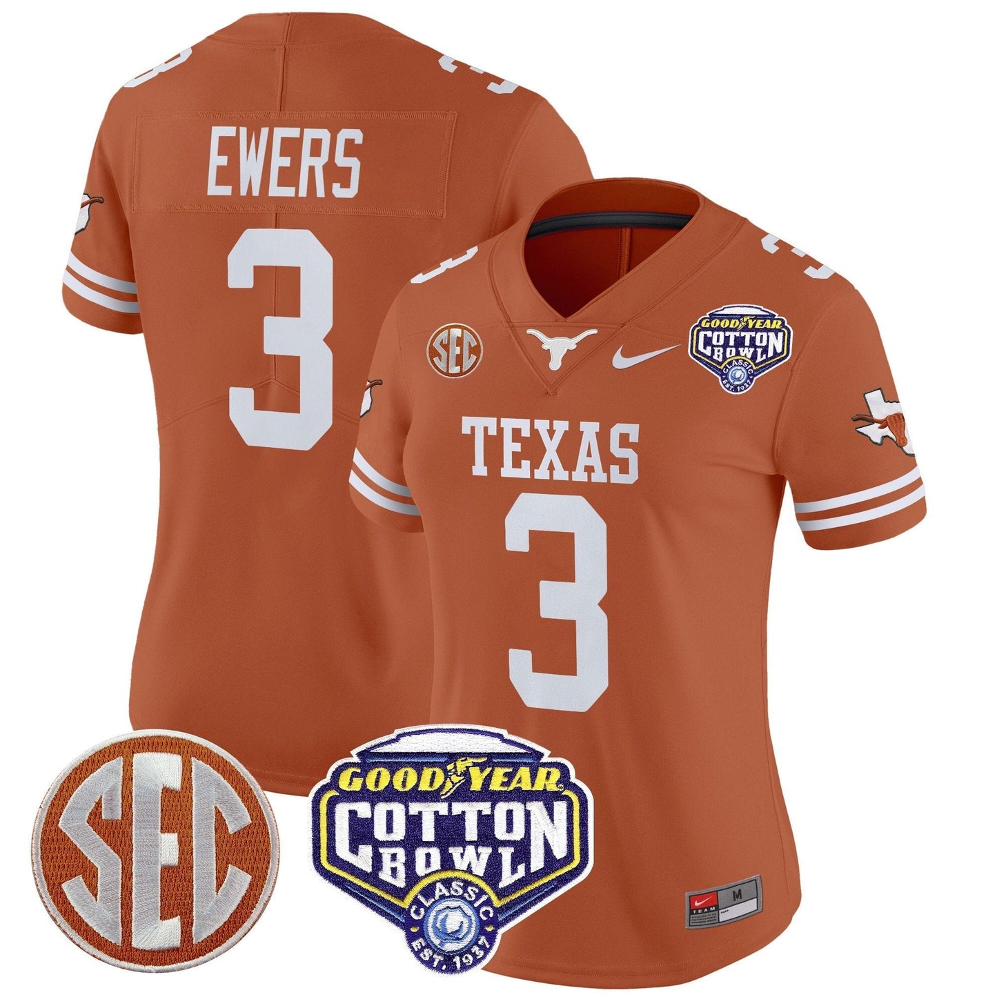 Women's TEX Cotton Bowl Patch Vapor Limited Jersey - All Stitched