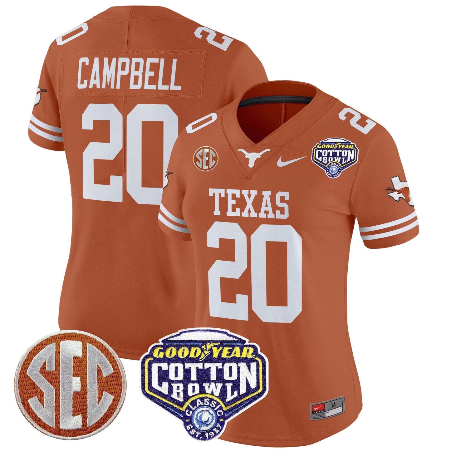 Women's TEX Cotton Bowl Patch Vapor Limited Jersey - All Stitched