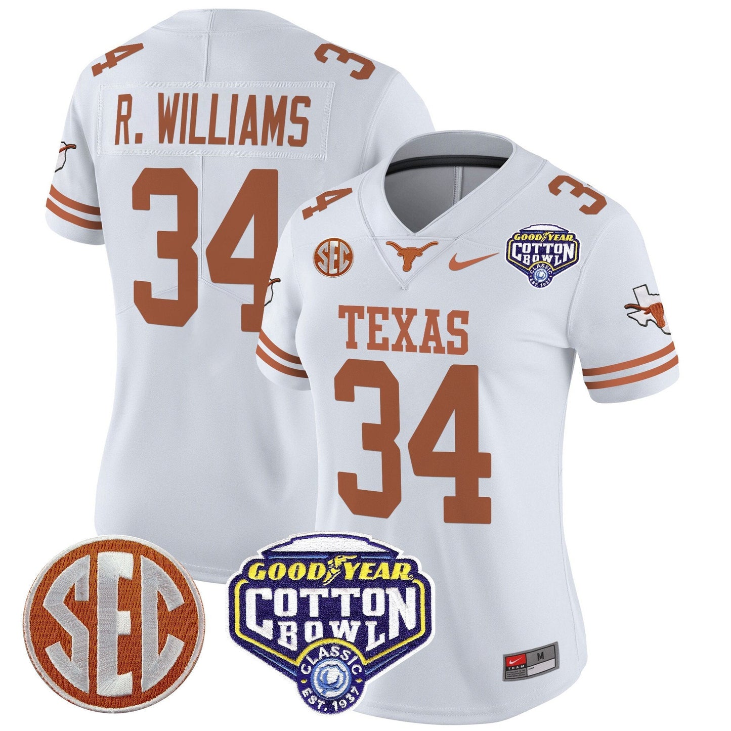 Women's TEX Cotton Bowl Patch Vapor Limited Jersey - All Stitched