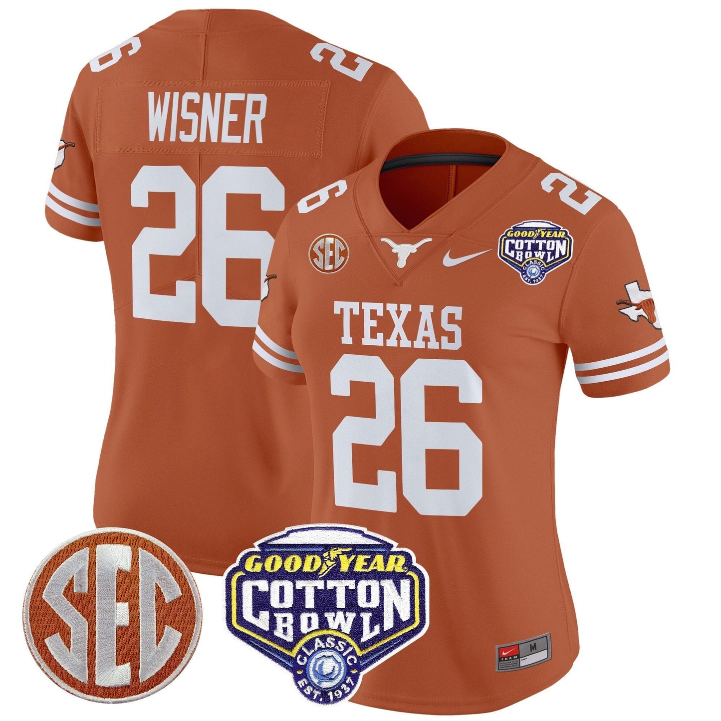 Women's TEX Cotton Bowl Patch Vapor Limited Jersey - All Stitched