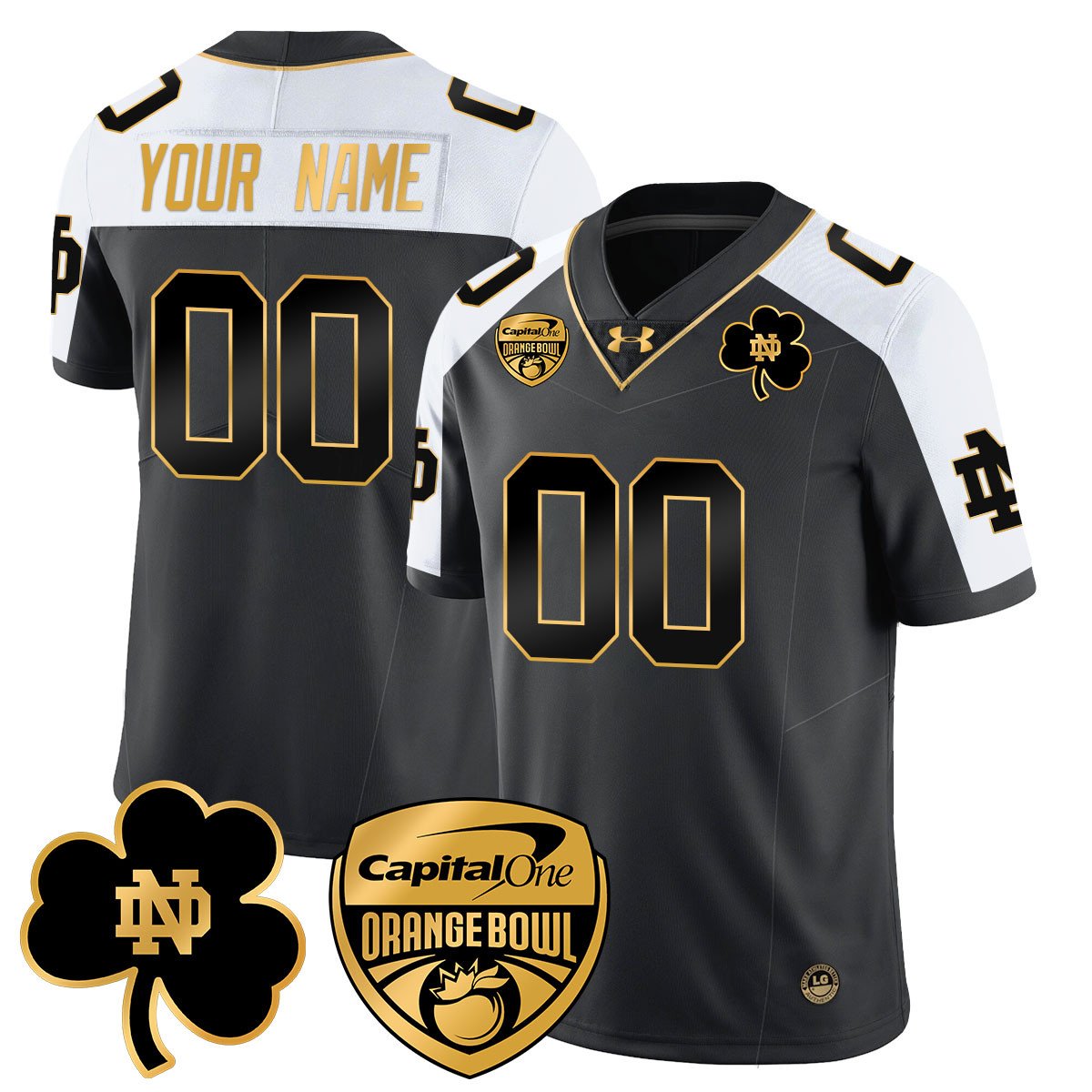 Custom ND 2025 Orange Bowl Jersey - All Stitched