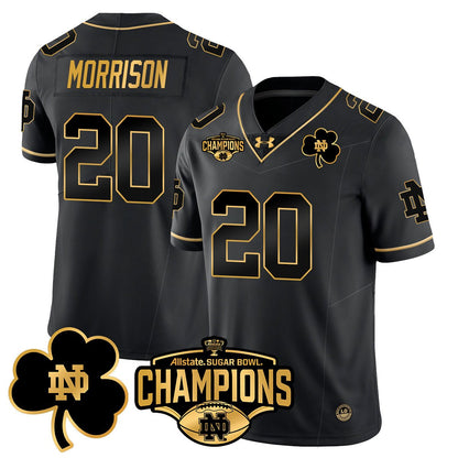 ND 2025 Sugar Bowl Champions Gold Jersey - All Stitched