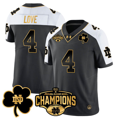 ND 2025 Sugar Bowl Champions Gold Jersey - All Stitched