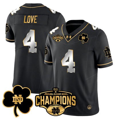 ND 2025 Sugar Bowl Champions Gold Jersey - All Stitched