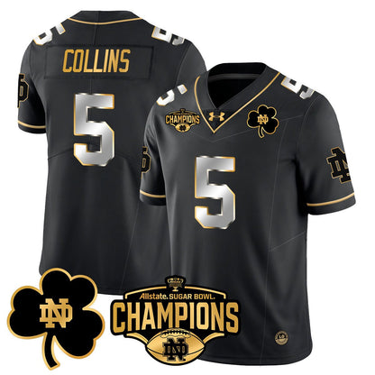 ND 2025 Sugar Bowl Champions Gold Jersey - All Stitched
