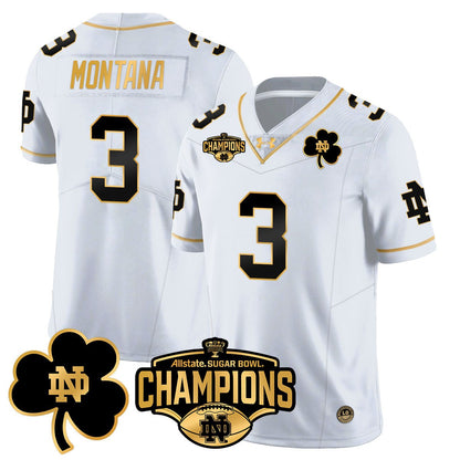 ND 2025 Sugar Bowl Champions Gold Jersey - All Stitched