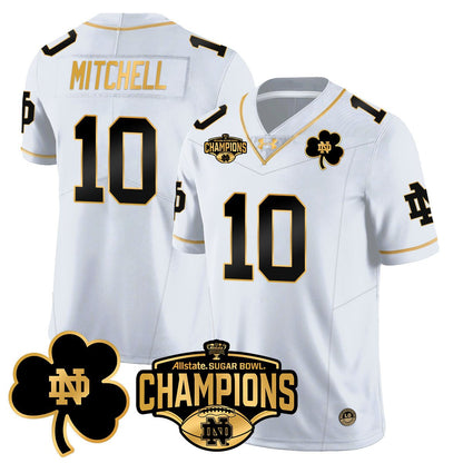 ND 2025 Sugar Bowl Champions Gold Jersey - All Stitched