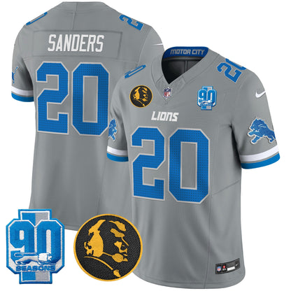 Men's Detroit Lions 2024 90th & John Madden Patch Vapor Limited Jersey V2 - All Stitched