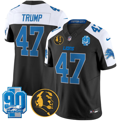 Men's Detroit Lions 2024 90th & John Madden Patch Vapor Limited Jersey V2 - All Stitched