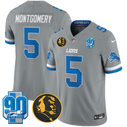 Men's Detroit Lions 2024 90th & John Madden Patch Vapor Limited Jersey V2 - All Stitched