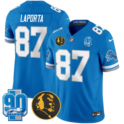 Men's Detroit Lions 2024 90th & John Madden Patch Vapor Limited Jersey V2 - All Stitched