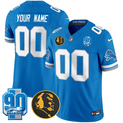 Detroit Lions 2024 90th & John Madden Patch Vapor Limited Custom Jersey V2 - All Stitched