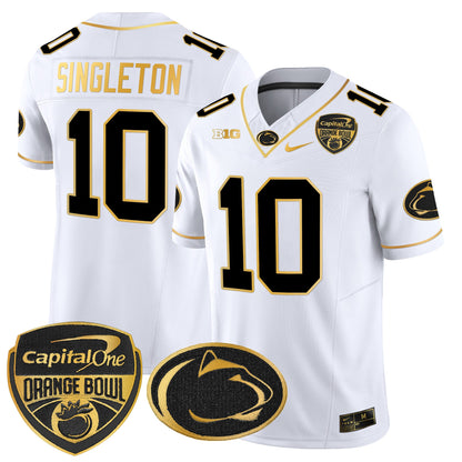 Penn State Nittany Lions Orange Bowl Patch Gold Vapor Limited Jersey - All Stitched