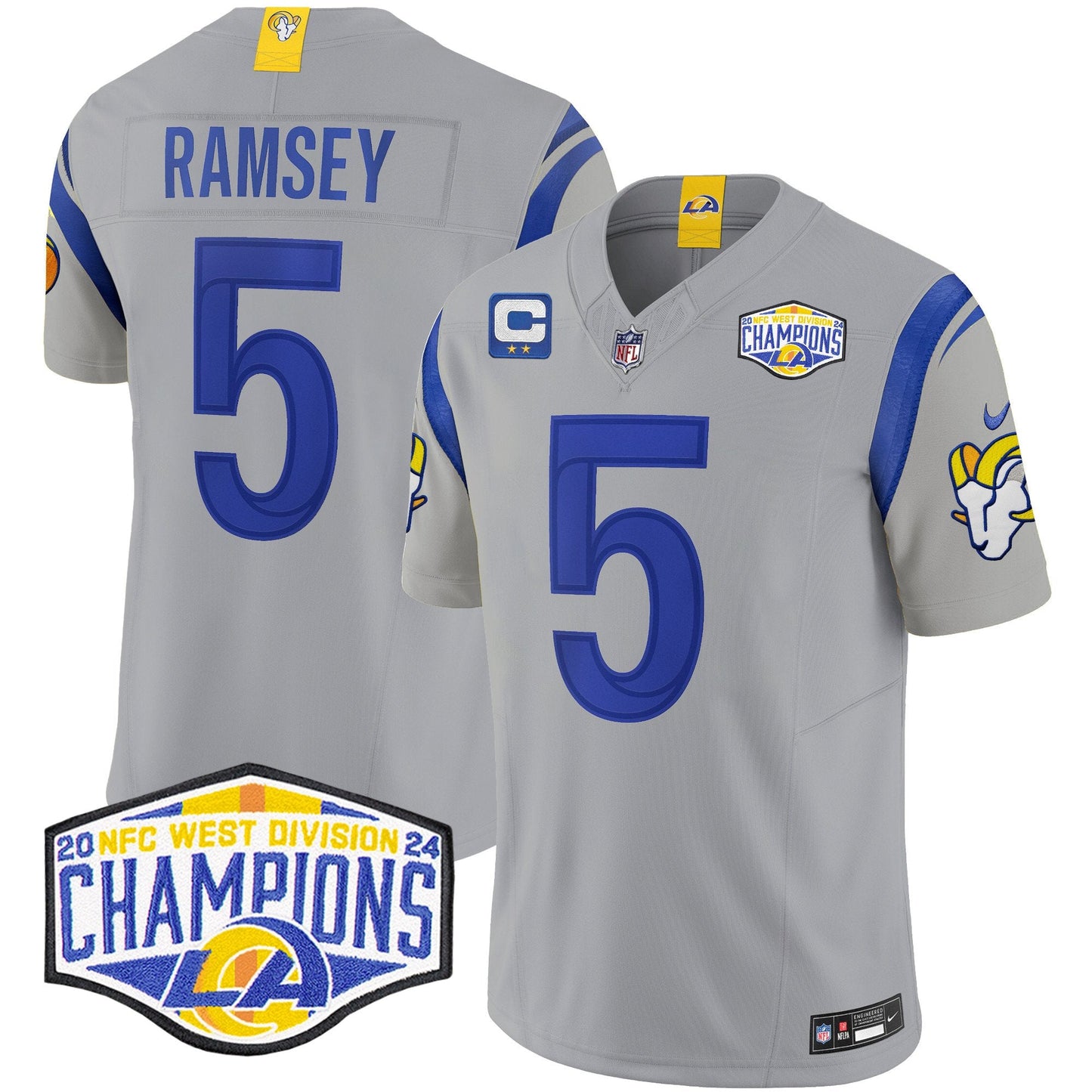 Los Angeles Rams 2024 NFC West Division Champions Vapor Limited Jersey - All Stitched