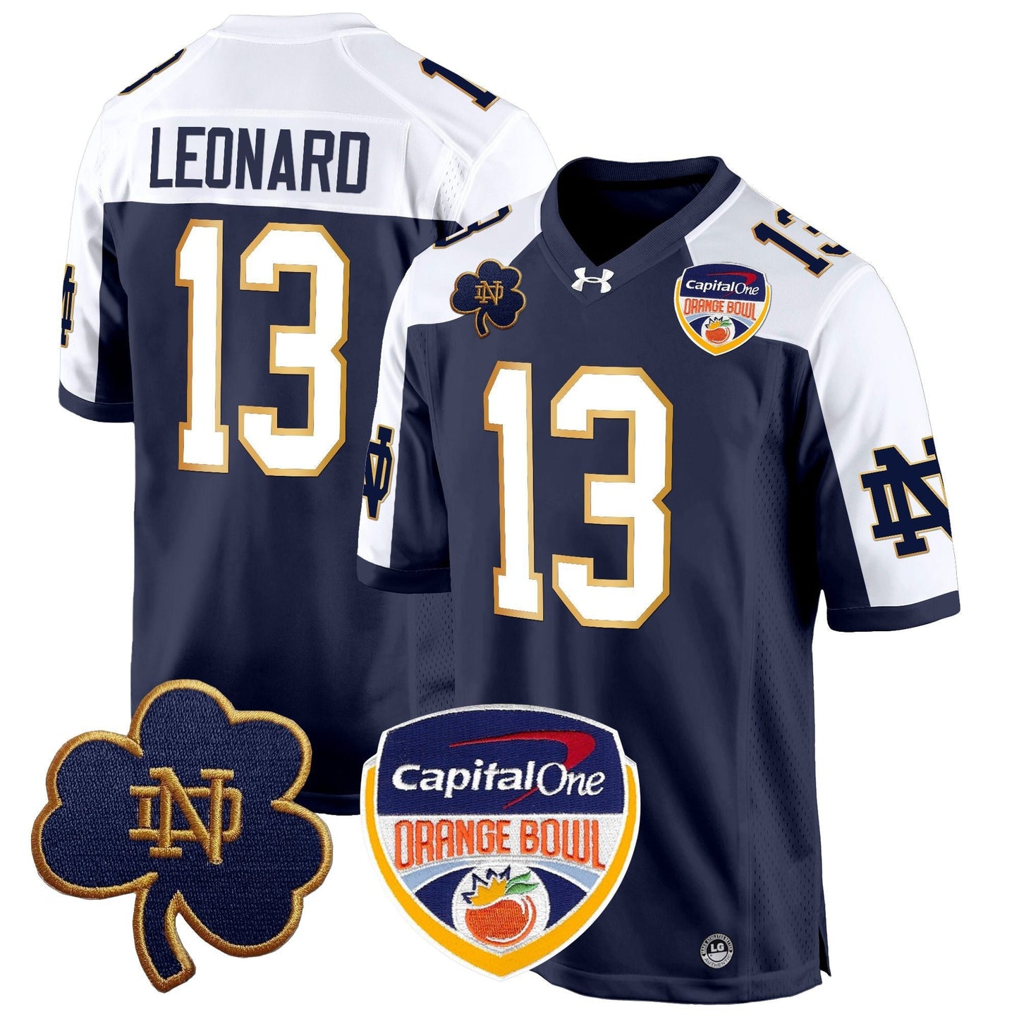 ND 2024 Orange Bowl Patch Game Jersey - All Stitched