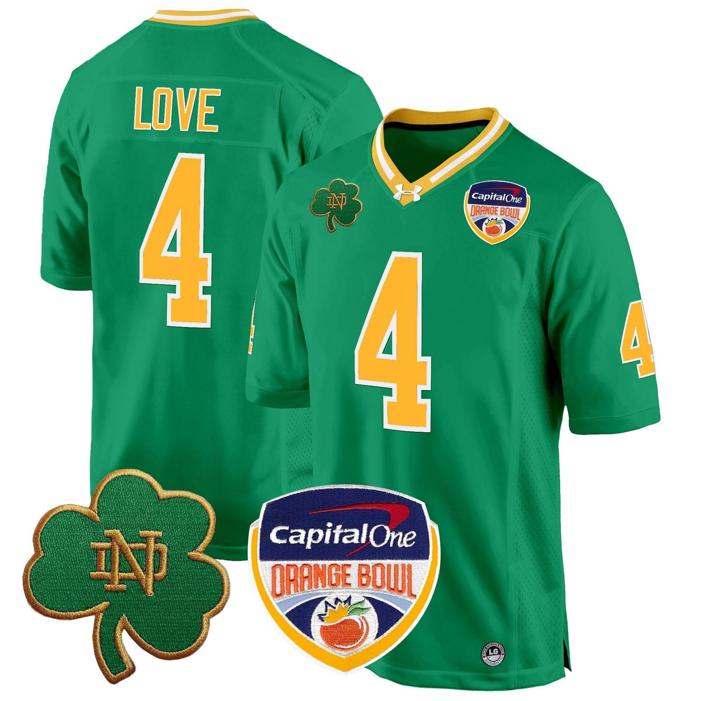 ND 2024 Orange Bowl Patch Game Jersey - All Stitched