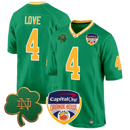 ND 2024 Orange Bowl Patch Game Jersey - All Stitched