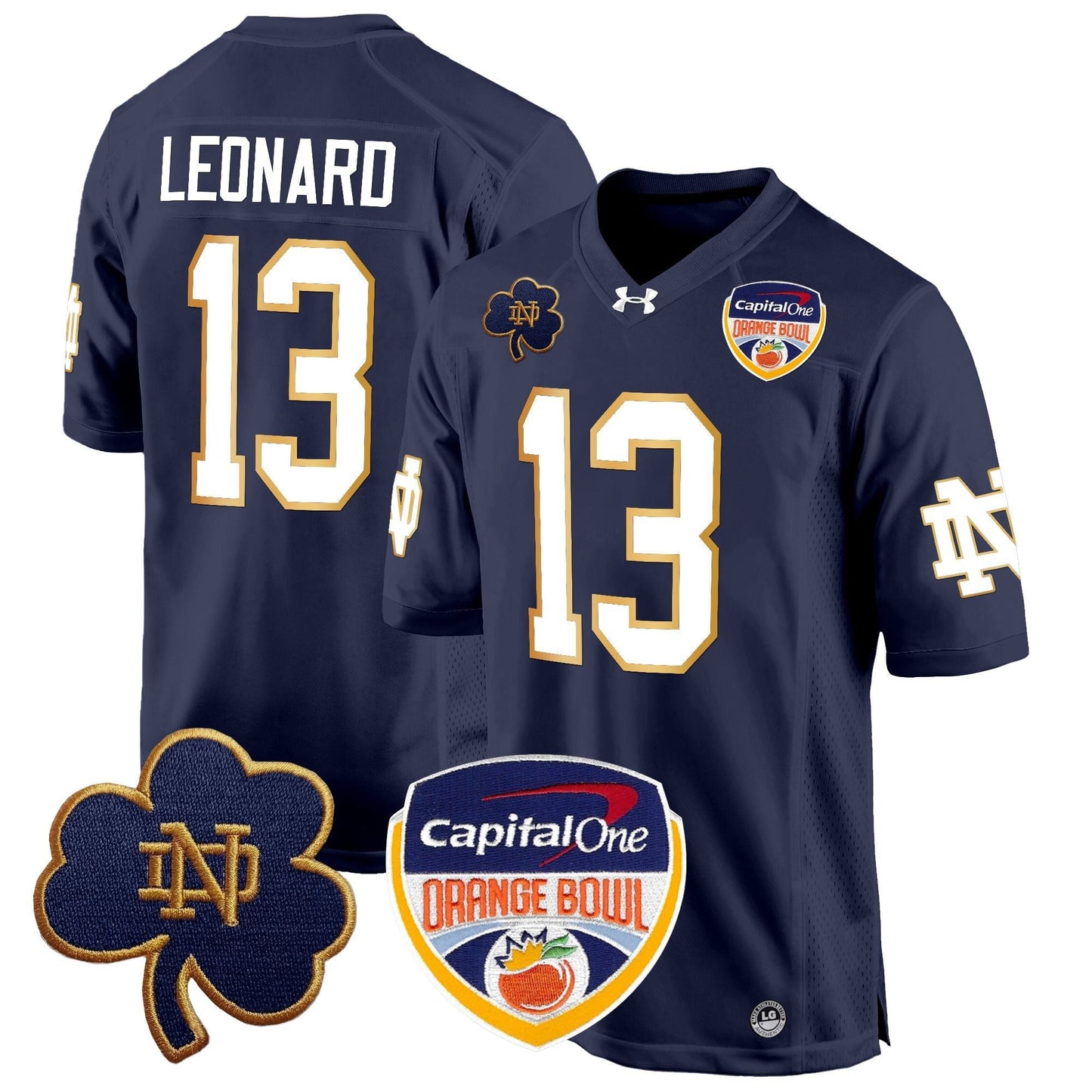 ND 2024 Orange Bowl Patch Game Jersey - All Stitched