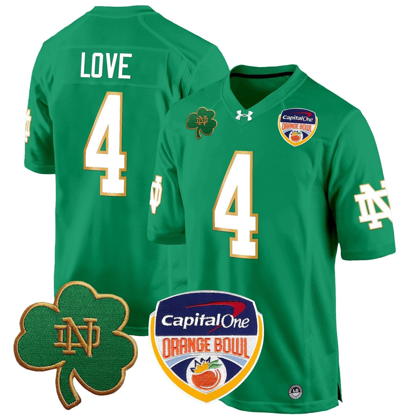 ND 2024 Orange Bowl Patch Game Jersey - All Stitched
