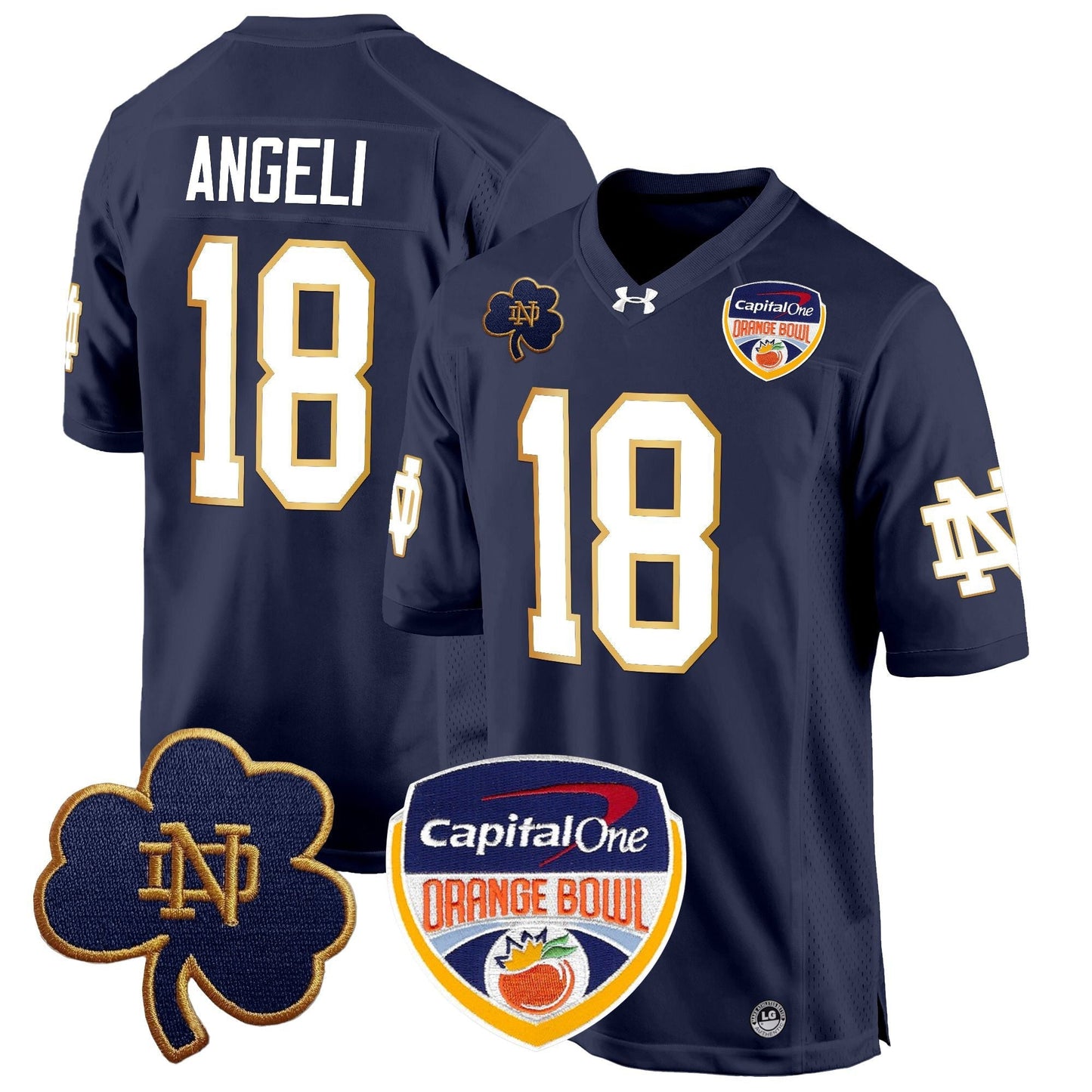ND 2024 Orange Bowl Patch Game Jersey - All Stitched