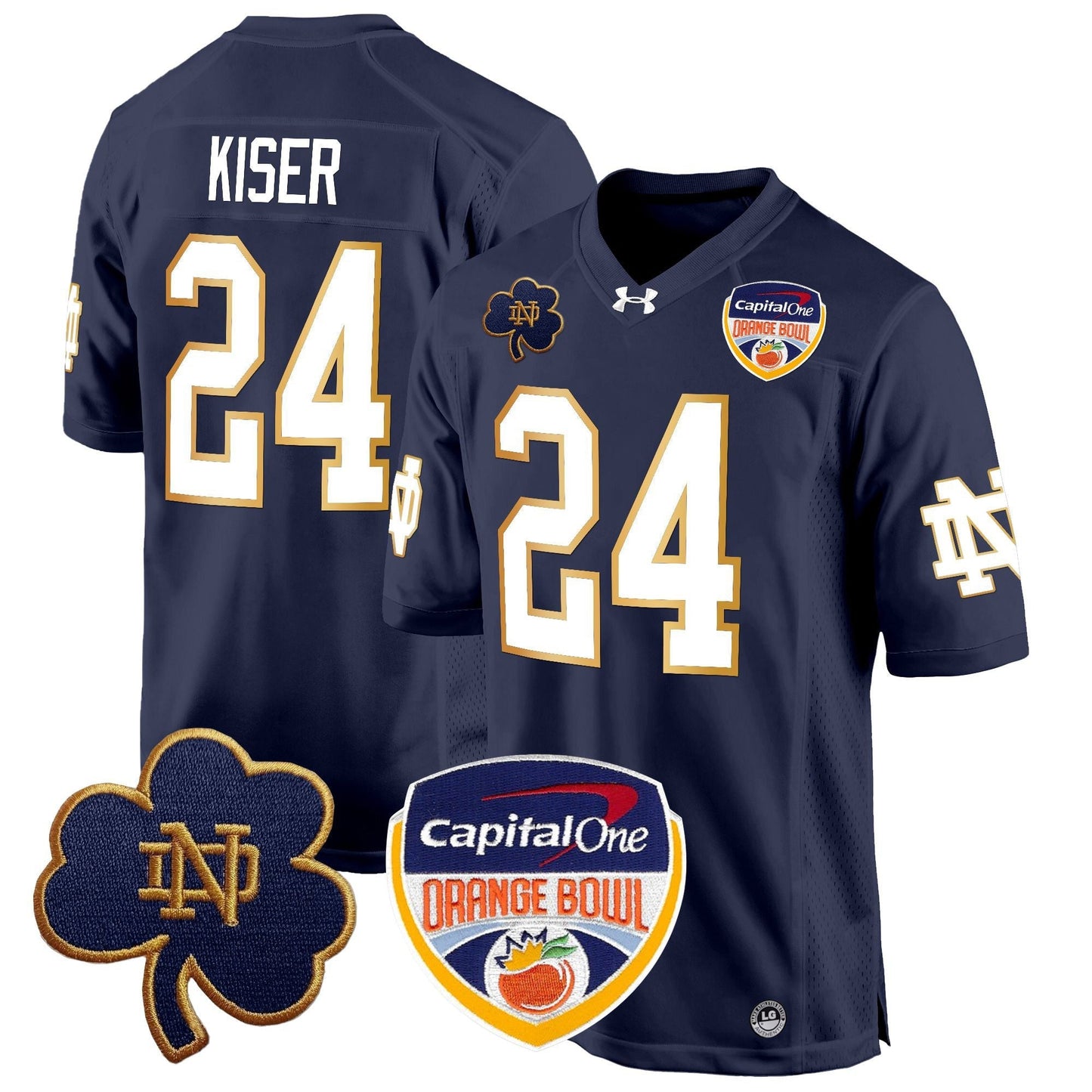ND 2024 Orange Bowl Patch Game Jersey - All Stitched