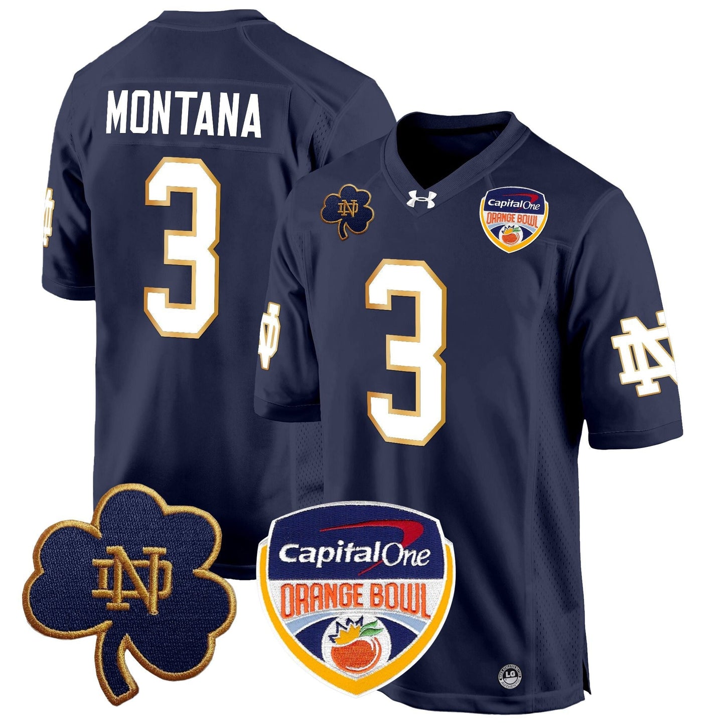 ND 2024 Orange Bowl Patch Game Jersey - All Stitched