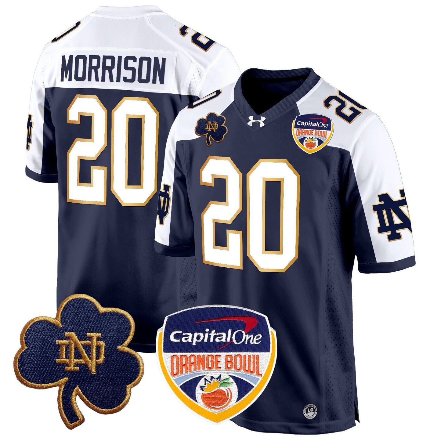 ND 2024 Orange Bowl Patch Game Jersey - All Stitched