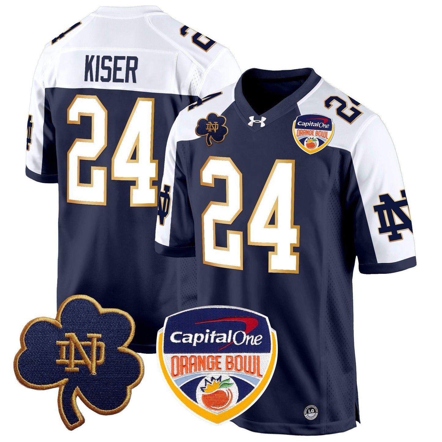 ND 2024 Orange Bowl Patch Game Jersey - All Stitched