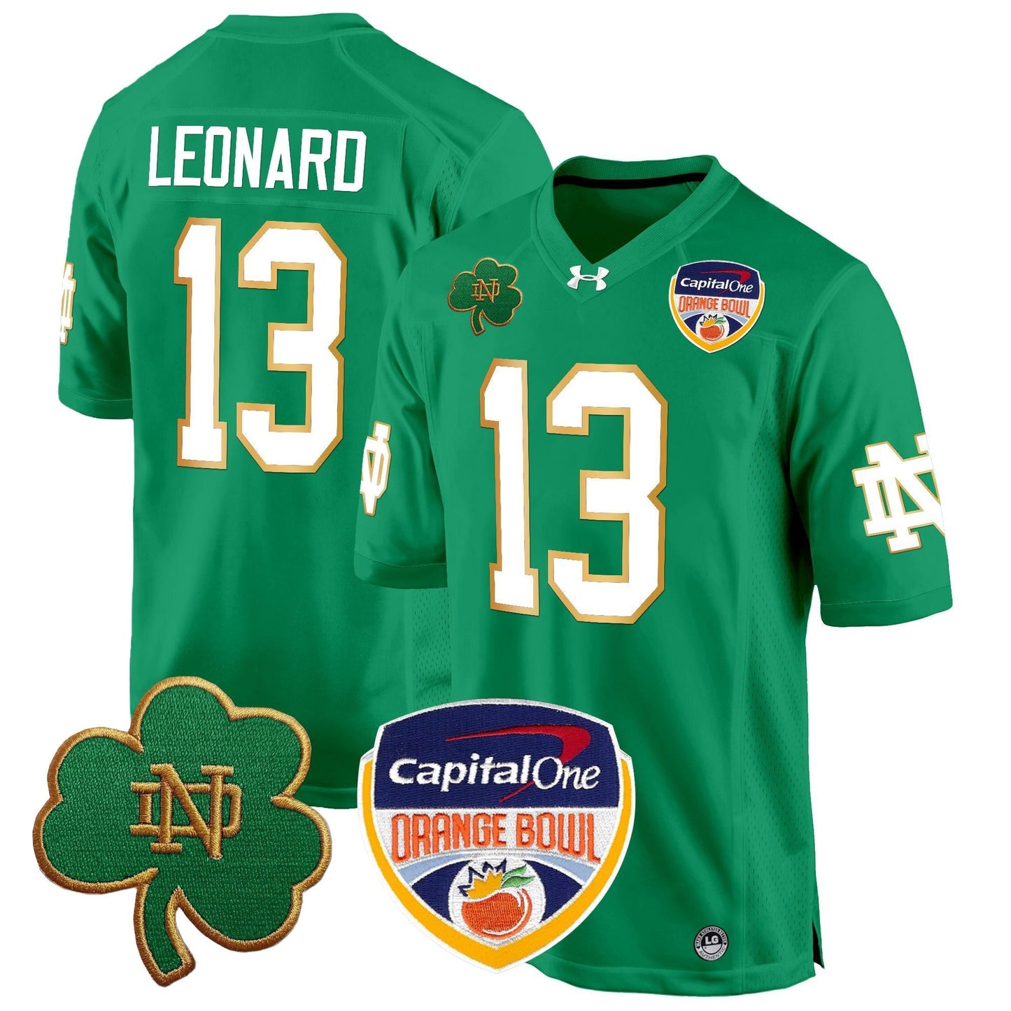 ND 2024 Orange Bowl Patch Game Jersey - All Stitched