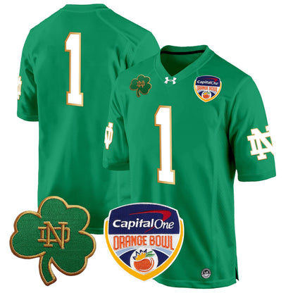 ND 2024 Orange Bowl Patch Game Jersey - All Stitched