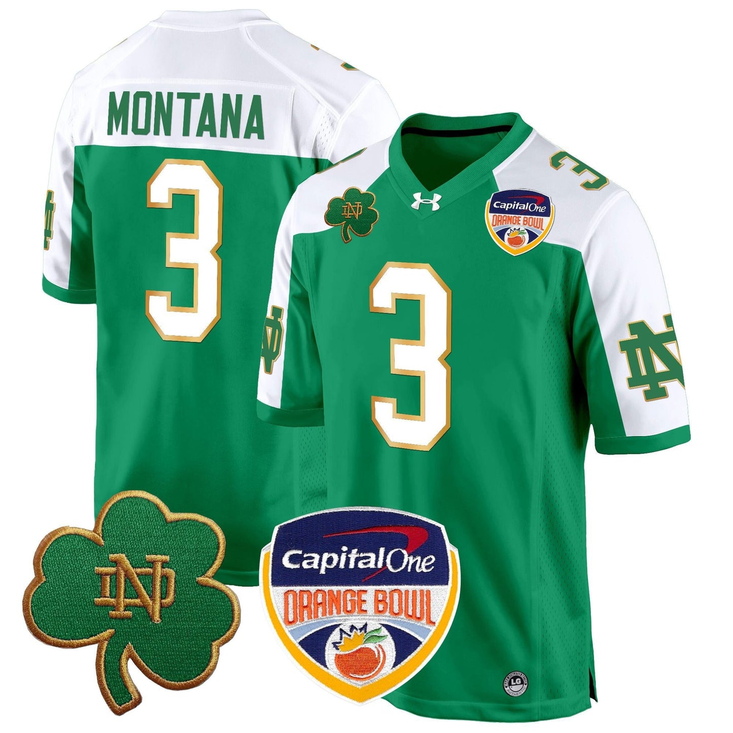 ND 2024 Orange Bowl Patch Game Jersey - All Stitched