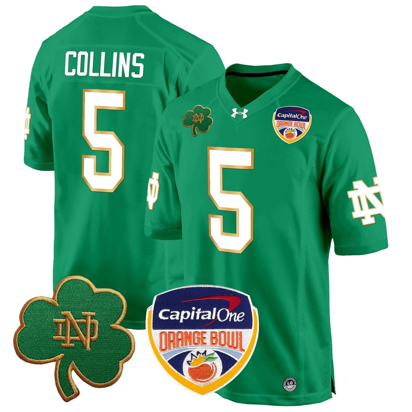 ND 2024 Orange Bowl Patch Game Jersey - All Stitched
