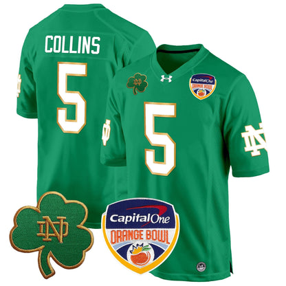 ND 2024 Orange Bowl Patch Game Jersey - All Stitched