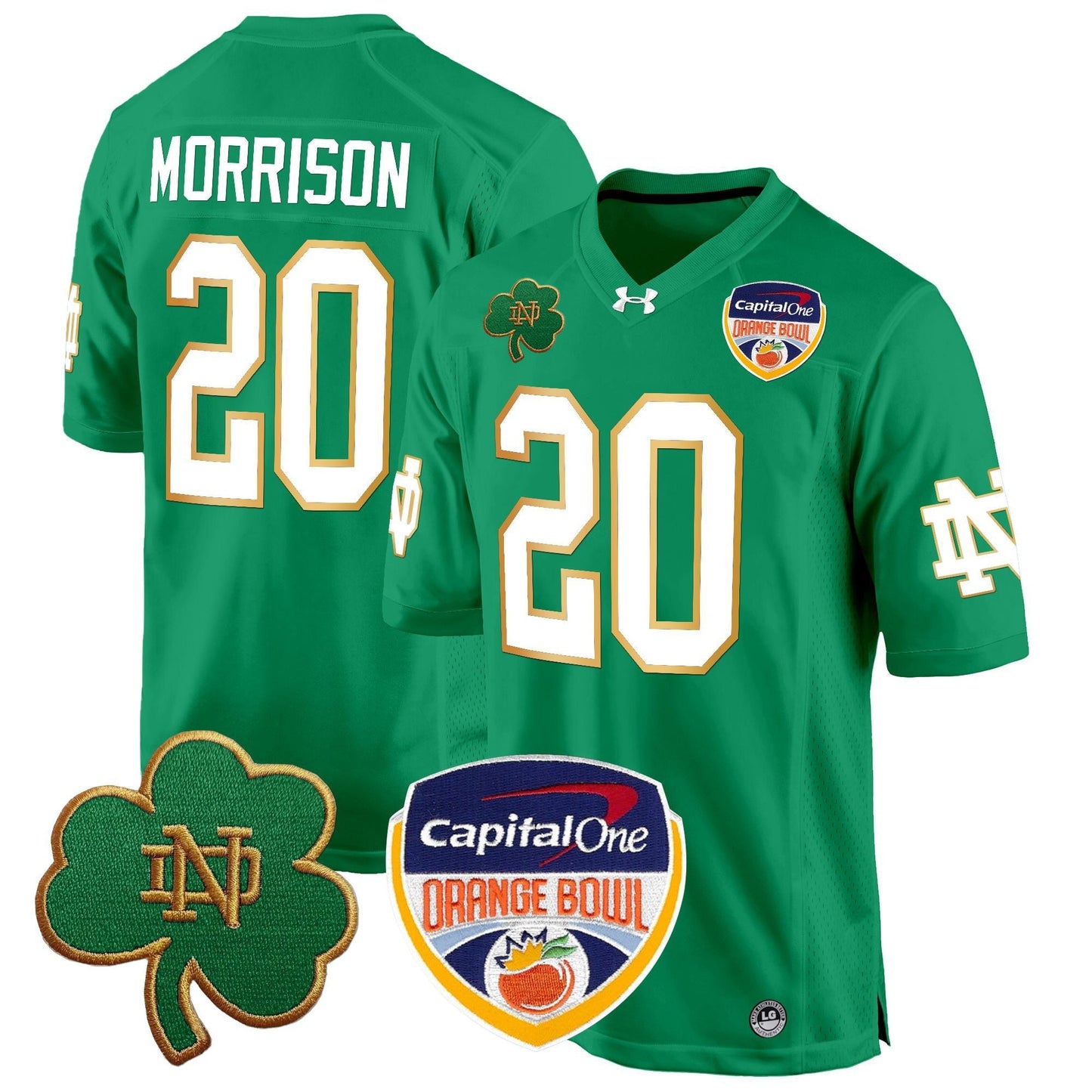 ND 2024 Orange Bowl Patch Game Jersey - All Stitched