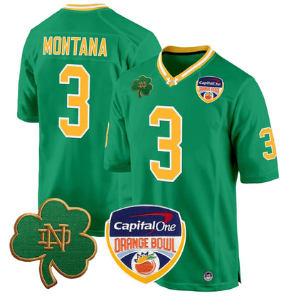 ND 2024 Orange Bowl Patch Game Jersey - All Stitched