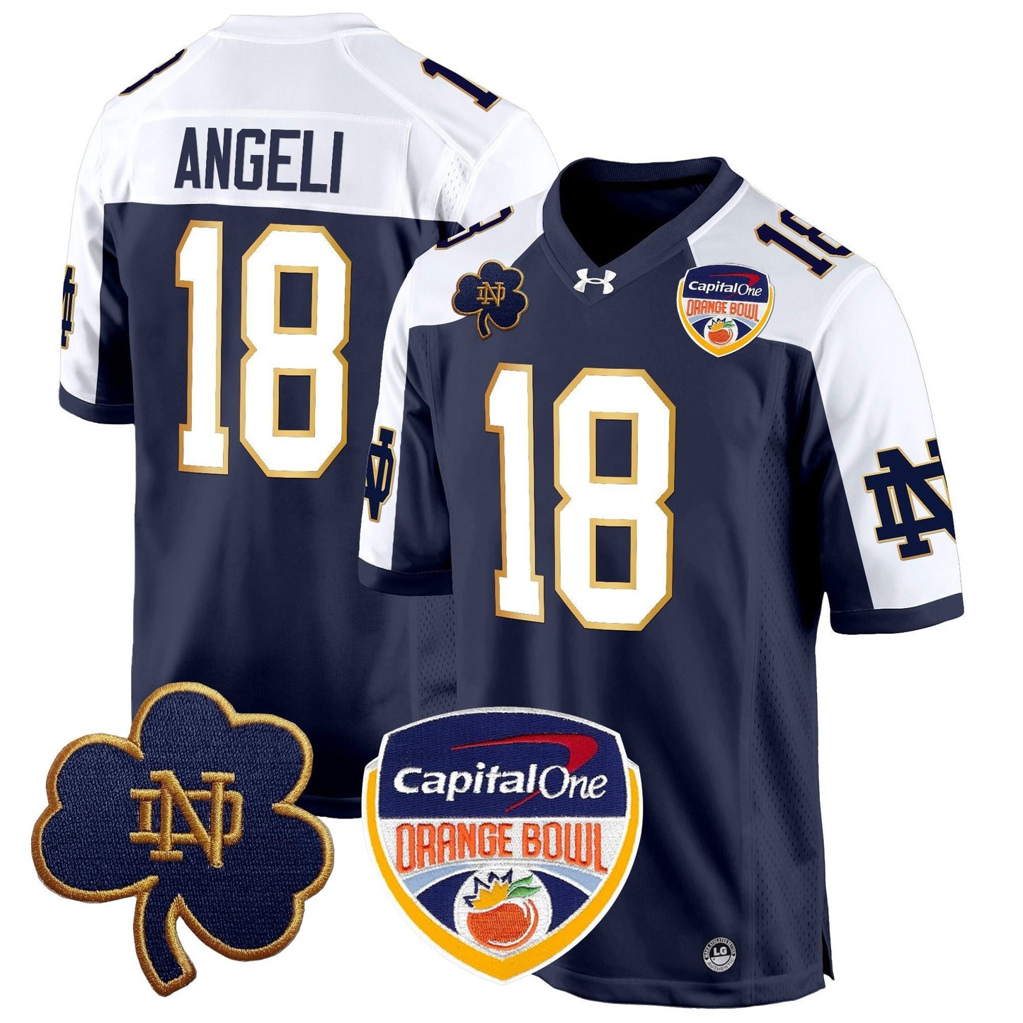 ND 2024 Orange Bowl Patch Game Jersey - All Stitched