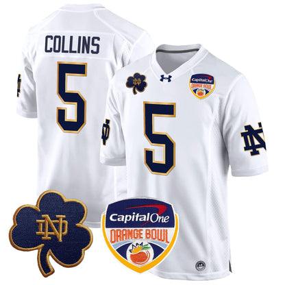 ND 2024 Orange Bowl Patch Game Jersey - All Stitched