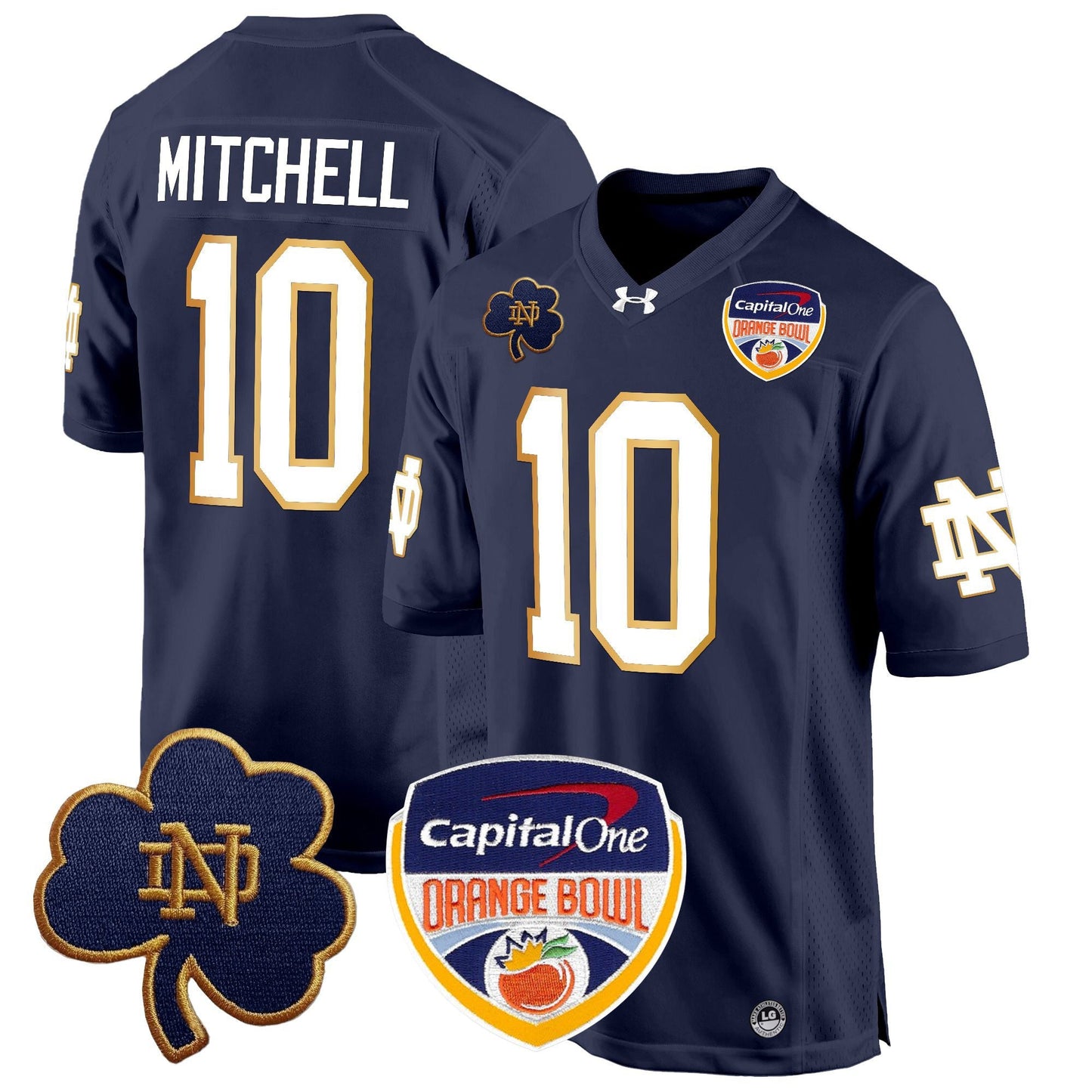 ND 2024 Orange Bowl Patch Game Jersey - All Stitched