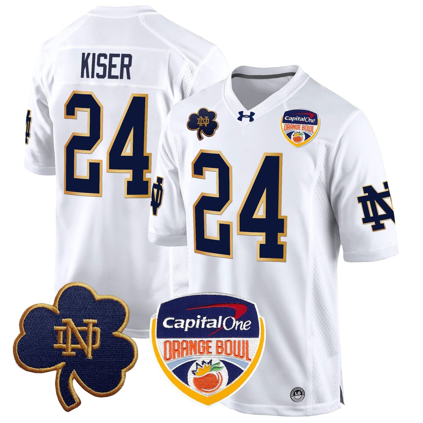 ND 2024 Orange Bowl Patch Game Jersey - All Stitched